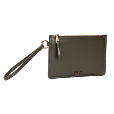 Clutch Pequena Soft Verde Savana Alça De Mão