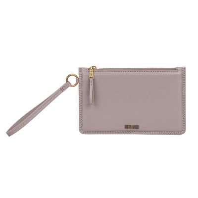 Clutch Pequena Soft Cinza Alça De Mão