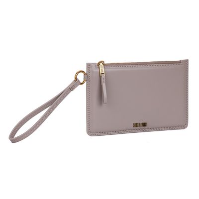 Clutch Pequena Soft Cinza Alça De Mão