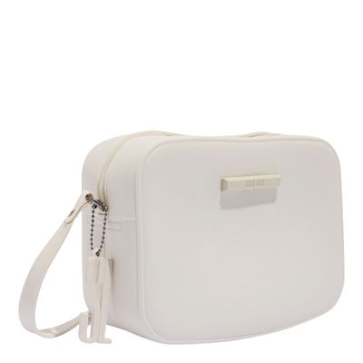 Bolsa Transversal Off White Borracha Média Alça Fina
