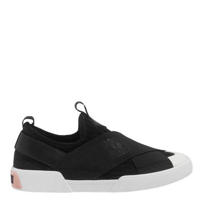 Tênis Slip On Knit Preto Faixas