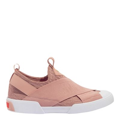 Tênis Slip On Knit Rosa Quartzo Faixas