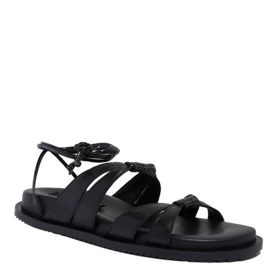 Sandalia Papete Couro Confort Preto