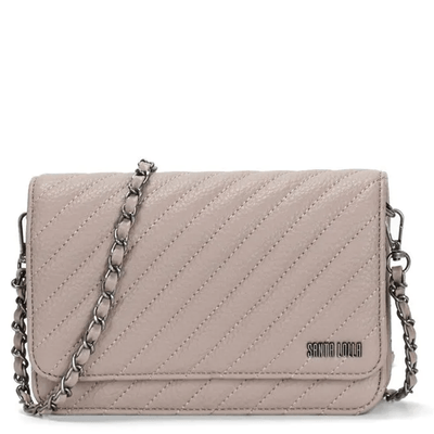Bolsa Pequena Material Floater Bege Acizentado Alça Transversal