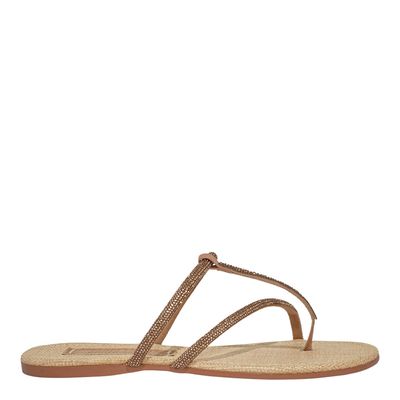 Rasteira Strass Marrom Cristal