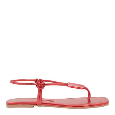 Rasteira Napa Floater Metalizada Vermelho