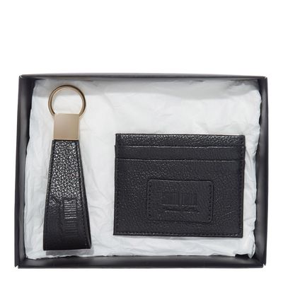 Kit Presente Porta Cartão E Chaveiro Couro Floater Preto