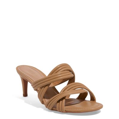 Mule Napa Soft Bege Salto Alto Fino