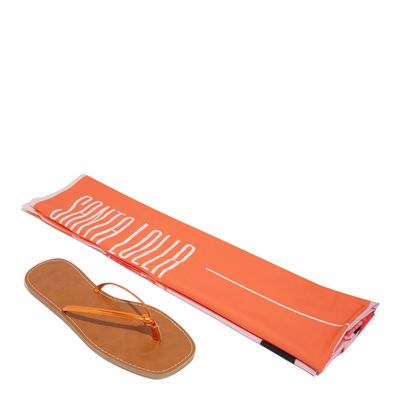 Kit Rasteira Metalizada Laranja E Toalha Personalizada