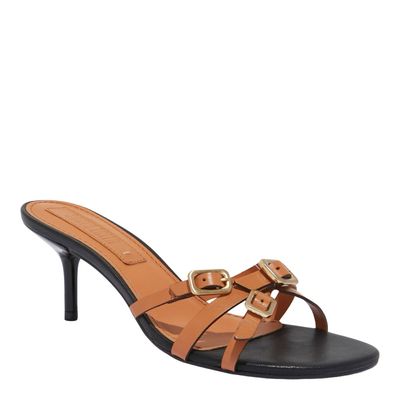 Mule Fivelas Couro Pelica Soft Marrom
