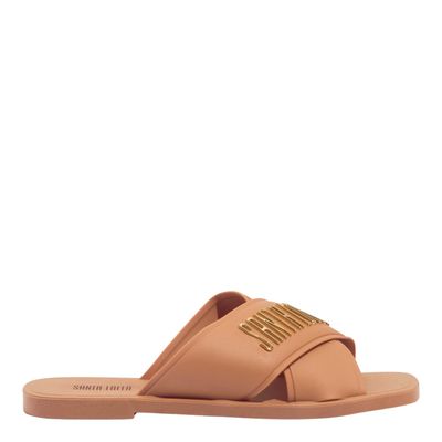 Chinelo Flip Flop Cruzado Borracha Bege