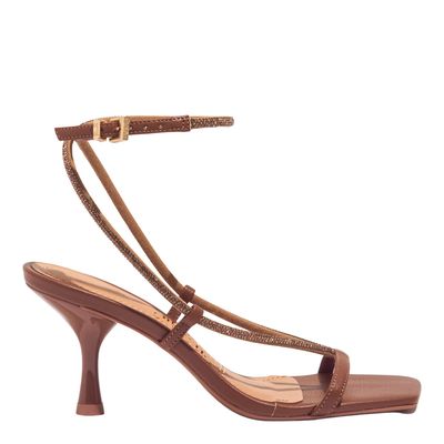 Sandália Napa Soft Bico Quadrado Marrom