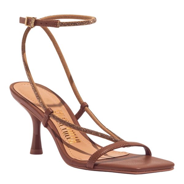 Sandália Napa Soft Bico Quadrado Marrom