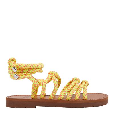 Rasteira Cordão Amarelo Neon