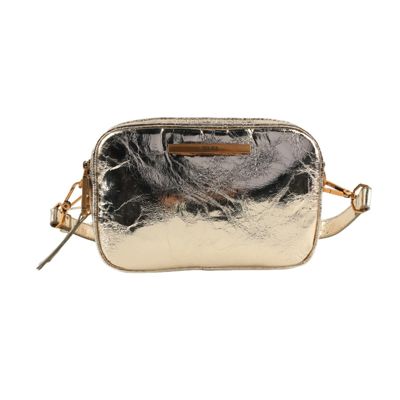 Bolsa Câmera Bag Dourada Metalizada Crinkle