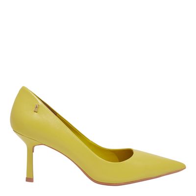 Scarpin Couro Pelica Soft Bico Fino Verde