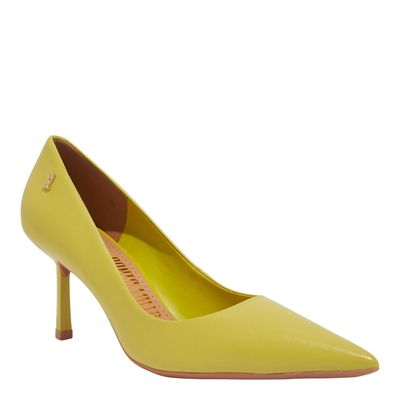 Scarpin Couro Pelica Soft Bico Fino Verde