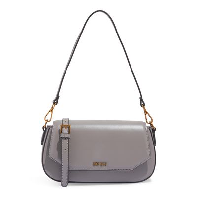 Bolsa Baguete Cinza Soft Alça Tiracolo