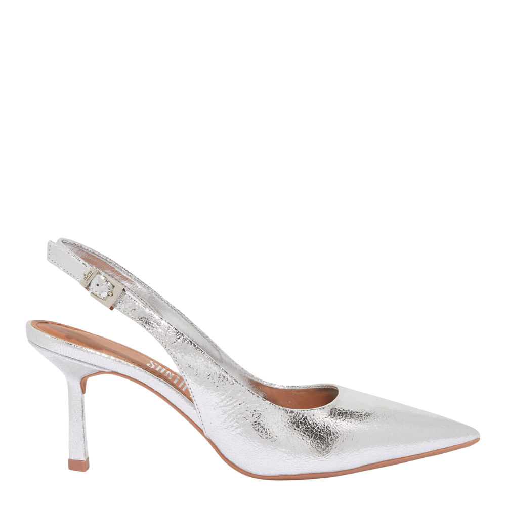 Scarpin Slingback Metalizado Vermelho - Santa Lolla Scarpin Slingback Metalizado Vermelho - Santa Lolla