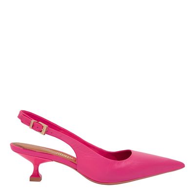 Scarpin Slingback Couro Pelica Soft Rosa Pink