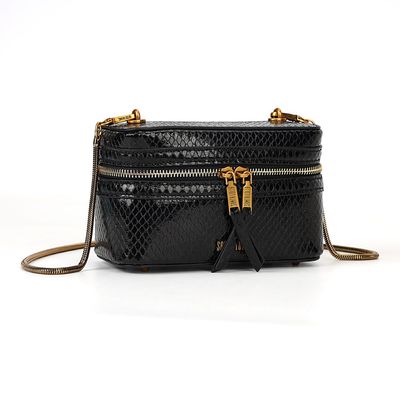 Bolsa Metalizada Preta Alça de Ombro