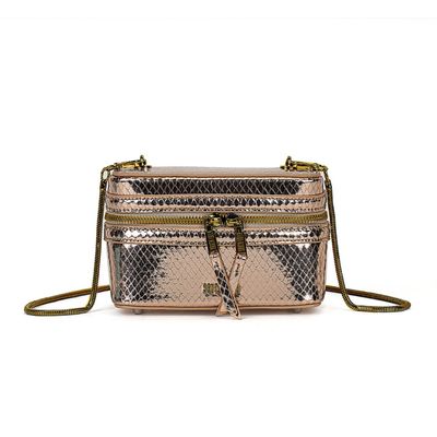 Bolsa Metalizada Dourada Alça de Ombro