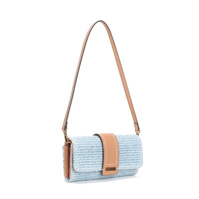 Bolsa Carteira Tramado Azul Gelatto Alça de Ombro