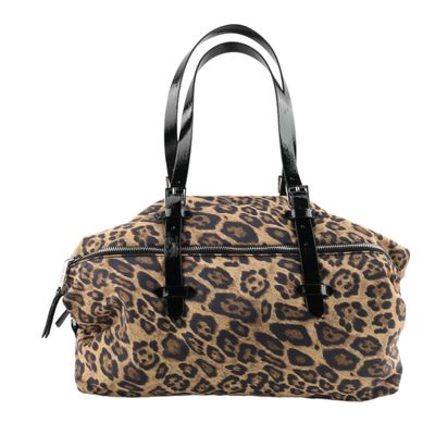Bolsa Nylon Grande Estampa Animal Print Alça Tiracolo Removível