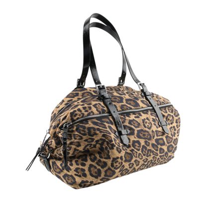 Bolsa Nylon Grande Estampa Animal Print Alça Tiracolo Removível