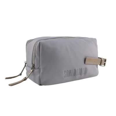 Necessaire Cinza Nylon Alça De Mão