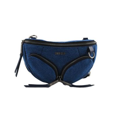 Bolsa Pochete Jeans Azul Alça Removível