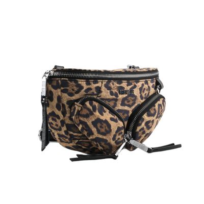 Bolsa Pochete Nylon Animal Print Onça Alça Removível