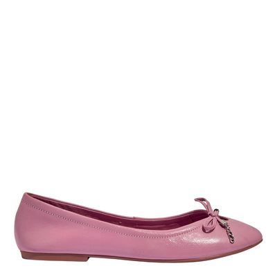 Sapatilha Laço Couro Floater Rosa