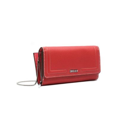 Bolsa Carteira Floater Vermelha Pespontos Alça Metalizada