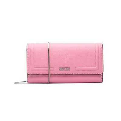 Bolsa Carteira Floater Rosa Cotton Pespontos Alça Metalizada