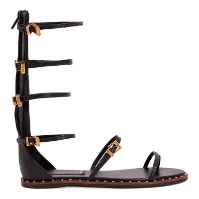 Rasteira Gladiadora Couro Confort Preto