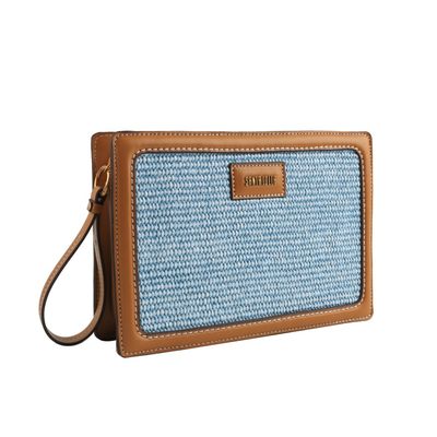 Clutch Tramado Azul Gelatto Alça de Mão