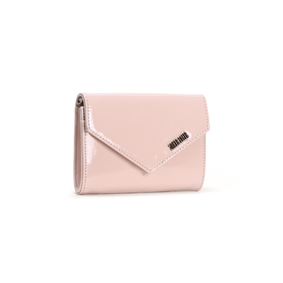 Bolsa Carteira Glossy Bege Alça Transversal