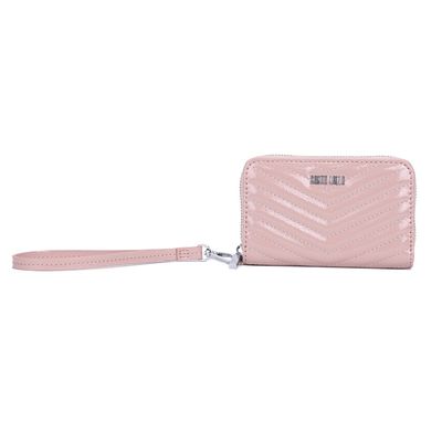 Carteira Glossy Rosa Ballet Alça de Mão