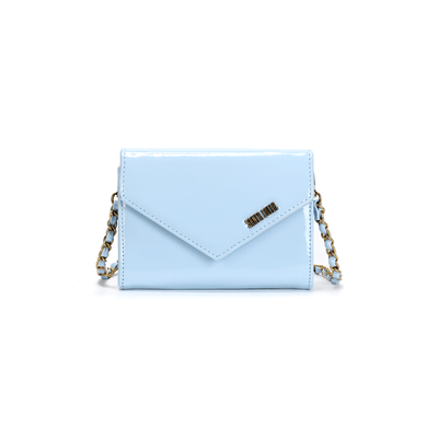 Bolsa Carteira Glossy Azul Gelatto Alça Transversal