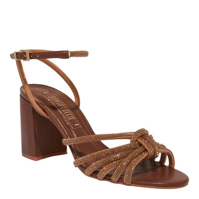 Sandalia Napa Soft Marrom Salto Bloco