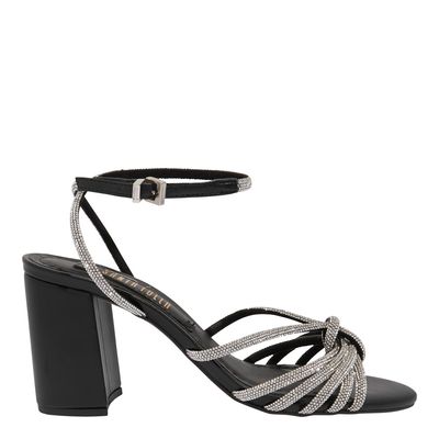 Sandalia Napa Soft Preta Salto Bloco