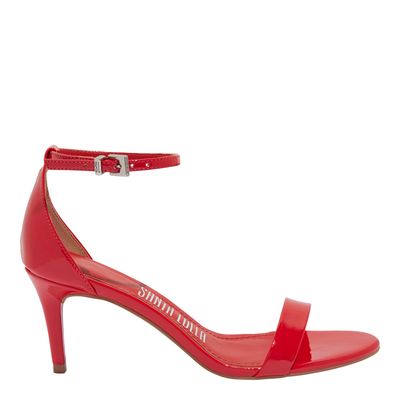 Sandália Verniz Salto Médio Fino Vermelho