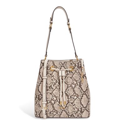 Bolsa Bucket Estampa Animal Print Cobra Duas Alças