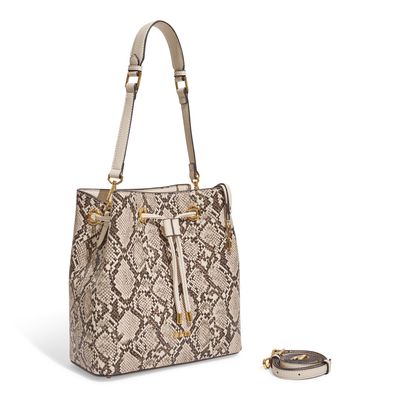 Bolsa Bucket Estampa Animal Print Cobra Duas Alças