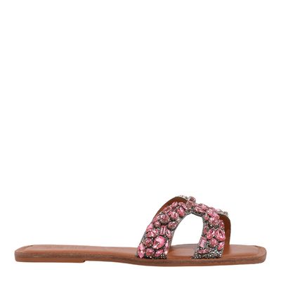 Rasteira Cristal Rosa
