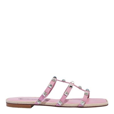 Rasteira Couro Confort Rosa