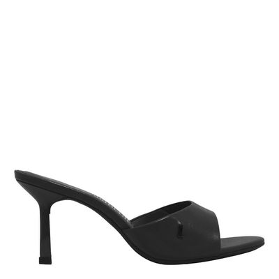 Mule Verniz Show Preto Salto Alto Fino