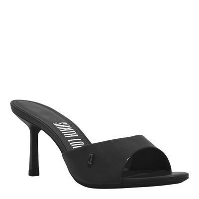 Mule Verniz Show Preto Salto Alto Fino