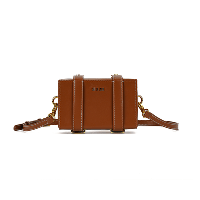 Bolsa Pequena Soft Marrom Safari Alça Transversal